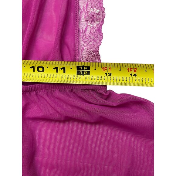 Jessica Simpson Sheer Teddy Bright Pink Lingerie Size Medium - Picture 6 of 11